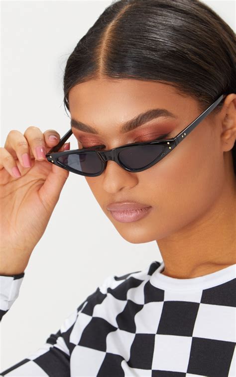 skinny black cat eye sunglasses